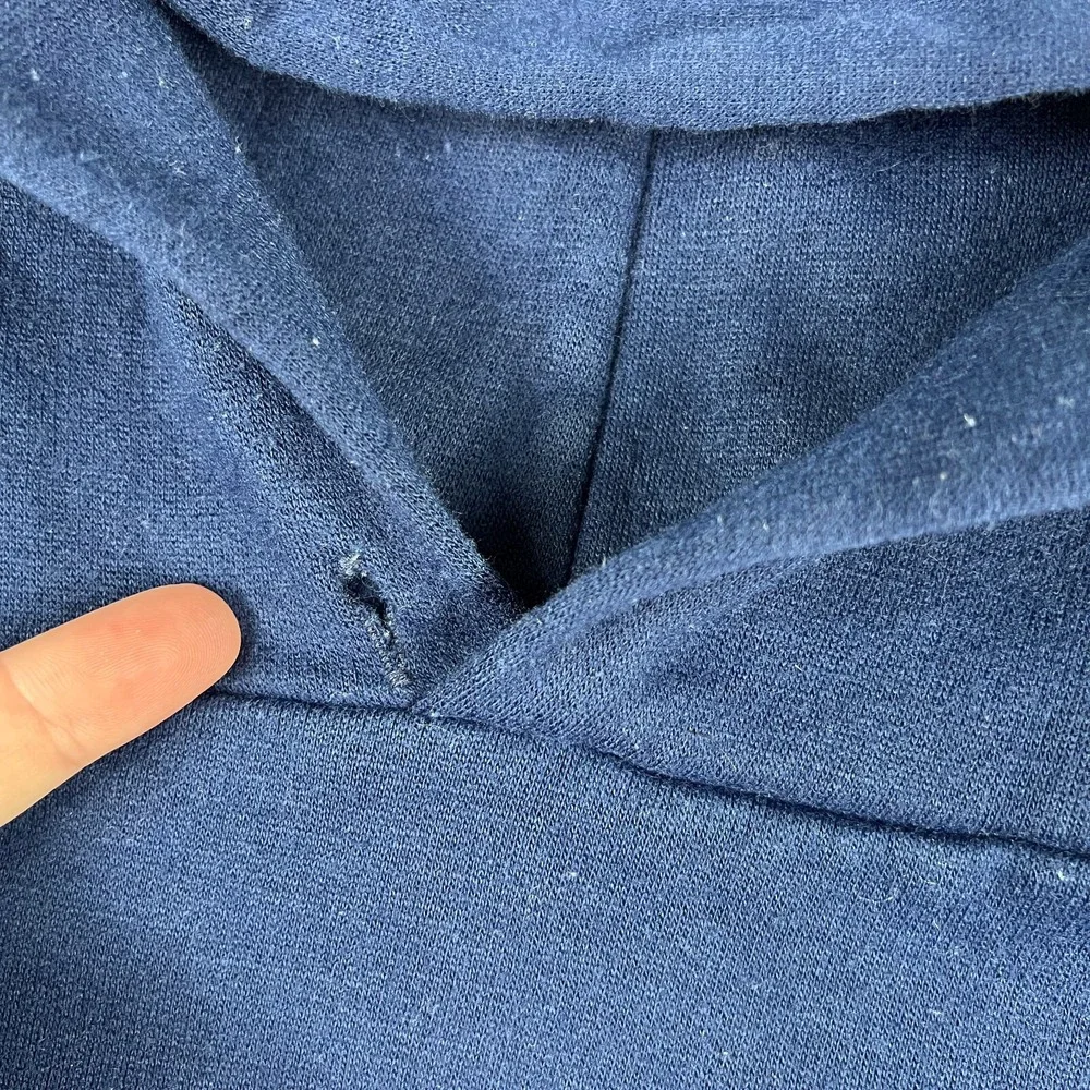 VTG Kajee Blank‎ Hoodie Fits Large 1990s Sweatshirt Franklin Indiana Blue USA